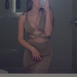 Princess Polly Size 2 Gold Backless Dress